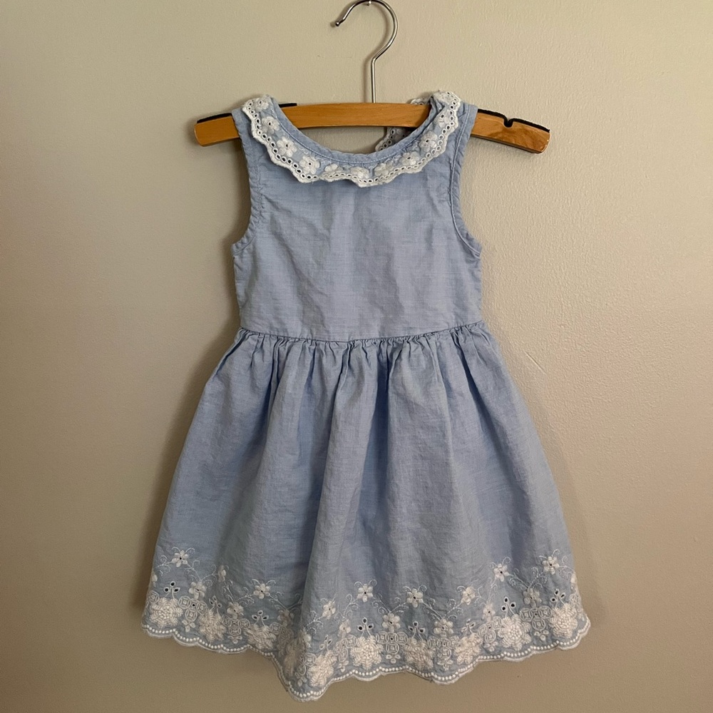 Chambray eyelet dress